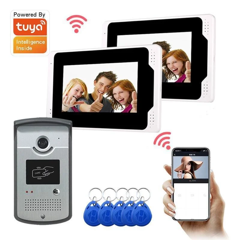 

Tuya APP Control Video Intercom 7 Inch 1080P Monitor Wifi Wireless Video Door Phone Doorbell Intercom System 1 Camera 4 Monitor
