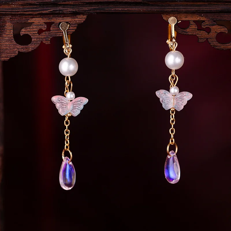 Повязка на голову Hanfu в китайском стиле с кисточками и кристаллами форме цветка