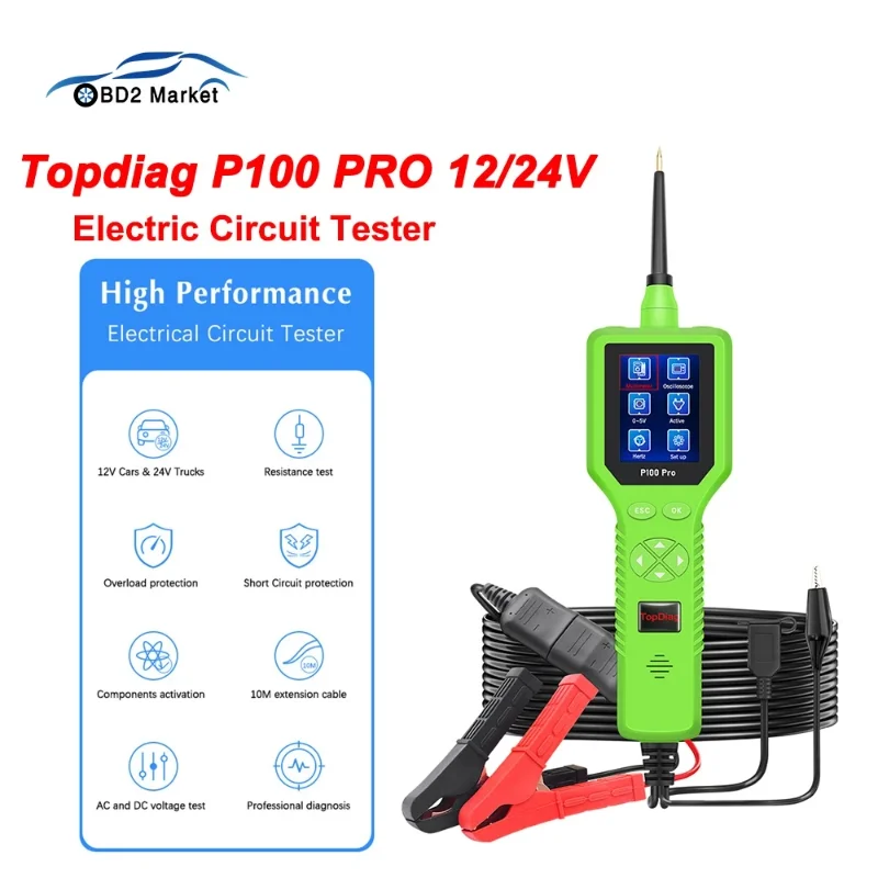 

Тестер электрической цепи Topdiag P100 Pro, 12 В, 24 В