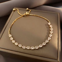 sparkling gypsophila adjustable bracelet exquisite gold color crystal bangle for women fine fashion jewelry wedding party gift