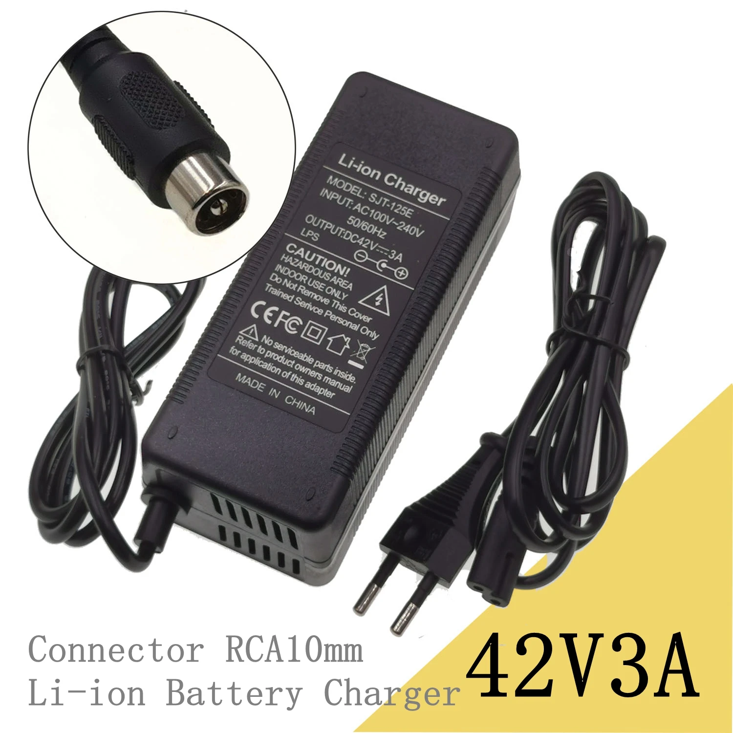 

42V 3A Li-ion Battery Charger For 10S 36V lithium battery electric bike electric scooter Charger Plug GX16 3PIN Connector
