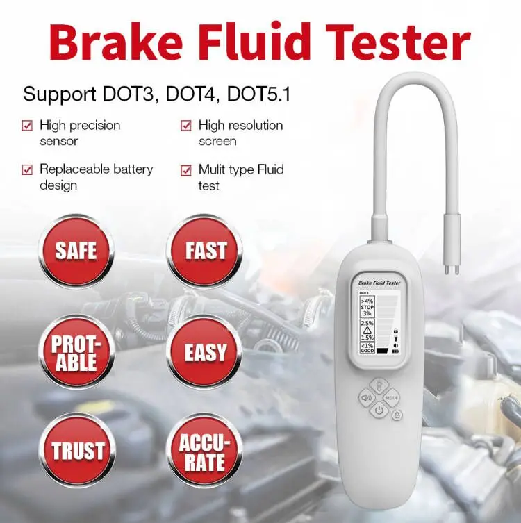 

Автомобильный тестер тормозной жидкости Quicklynks BF100 для DOT3 DOT4 DOT5.1