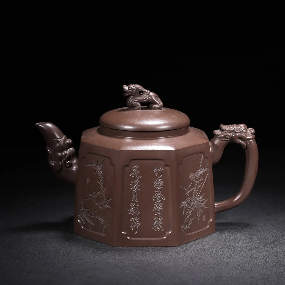 

Chinese Fine Yixing Zisha Clay Teapot Plum, Orchid, Bamboo And Chrysanthemum Pot