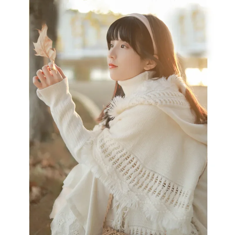 Осенний женский длинный пуловер с v-образным вырезом свободный свитер уличная