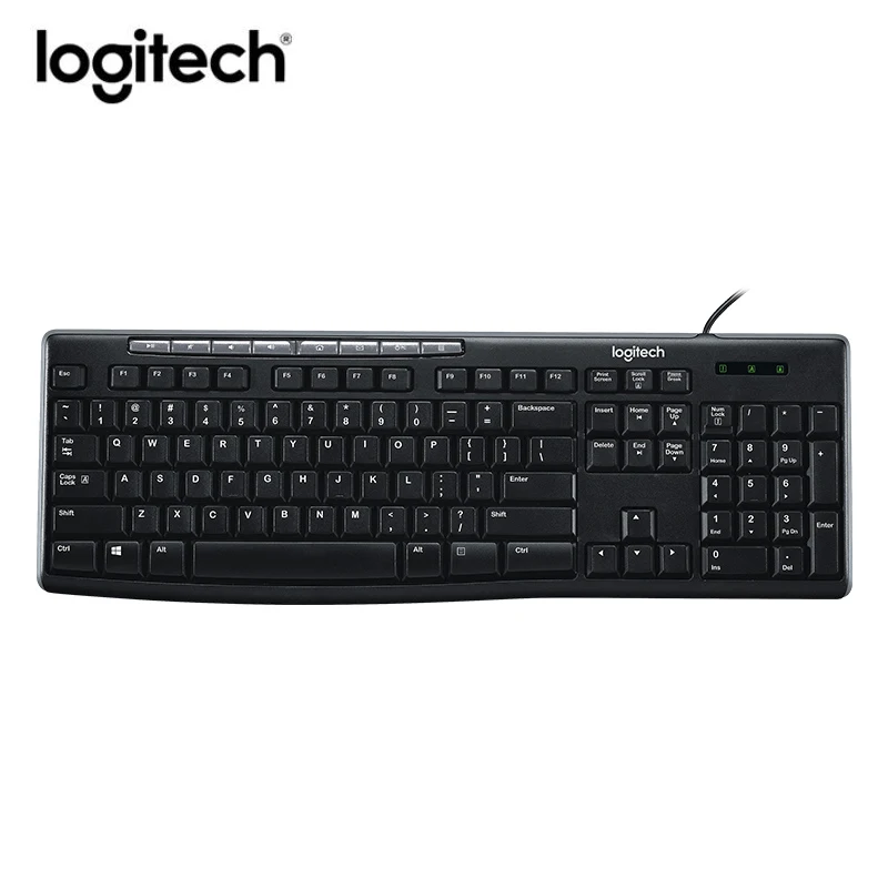

Logitech K200 Проводная клавиатура ультратонкий мультимедийный компьютер для бизнеса офиса игровой USB настольный компьютер ноутбук