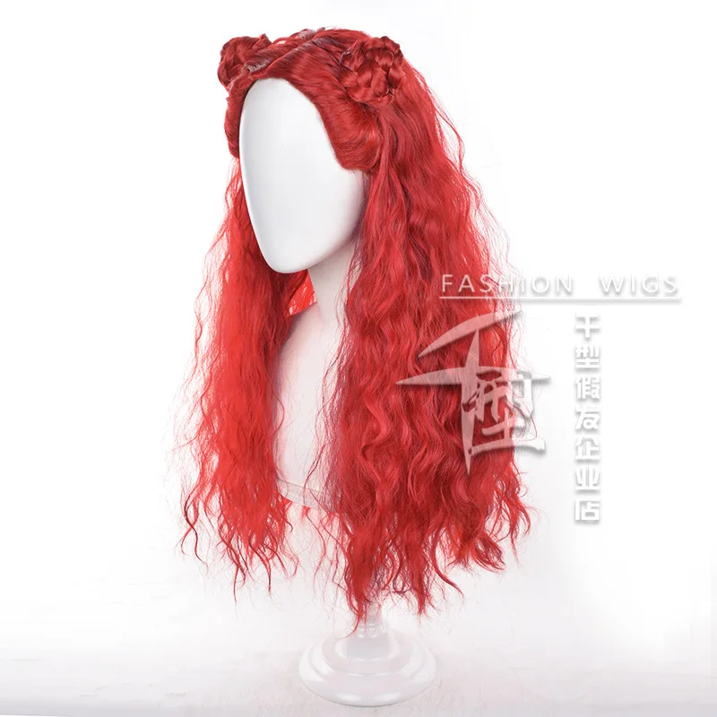Нащадки 4: Восстановление красного парика для косплея плетеные волосы длина 70 см