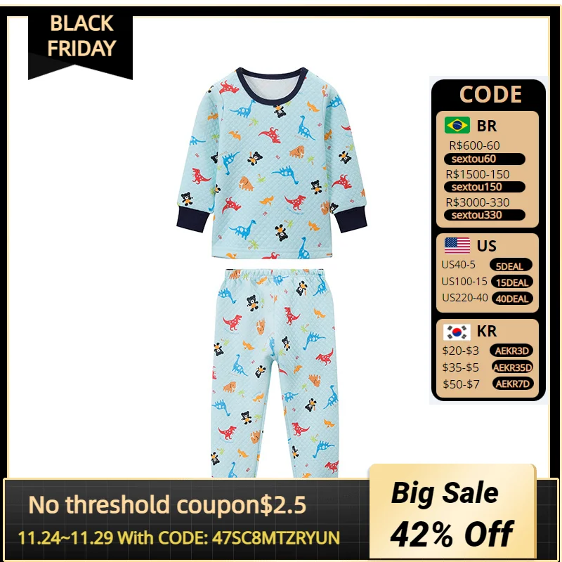 

Детская зимняя хлопковая теплая Домашняя одежда с зажимом комплекты мультяшных принтов детский Пижамный костюм высокого качества в европе...