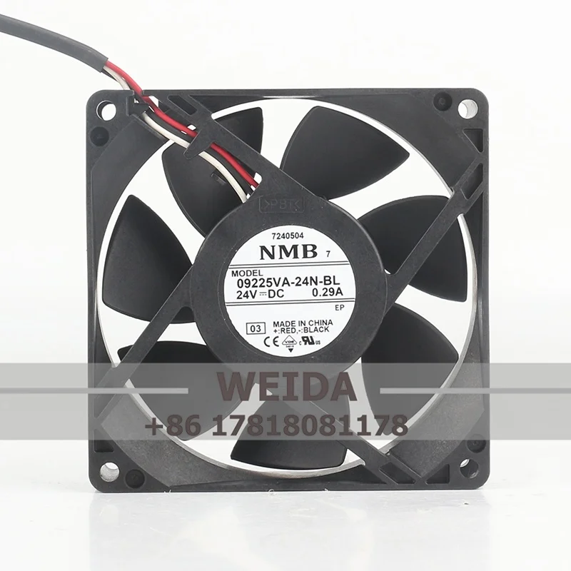 Фото Вентилятор охлаждения NMB 5V 12V 48V DC24V 0.29A 9025 9CM для преобразователя частоты, с двойным шарикоподшипником, трёхпроводной, 09225VA-24N-BL №3