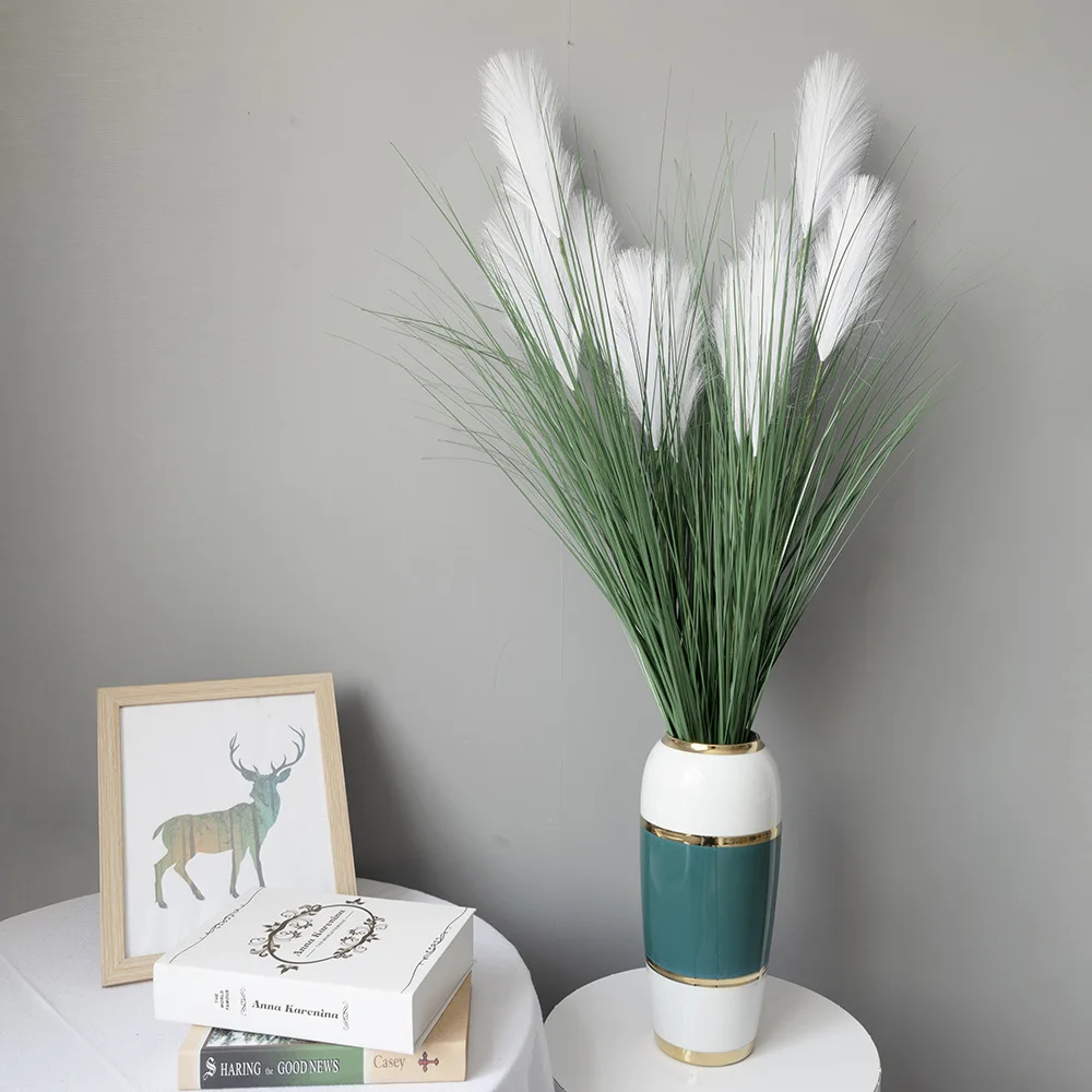 

Artificial Reed Grass 5 Head Encrypted Large Reed Potted Plant Fake Plants Home Decor Room Decor Aesthetic Plantas Artificiales