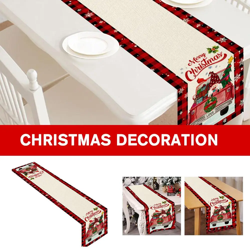 

Рождественская льняная длинная скатерть, прочная и моющаяся мультяшная тема, праздничное украшение, Рождественская теплая Рождественская одежда x 72 дюймов Resta E4B5