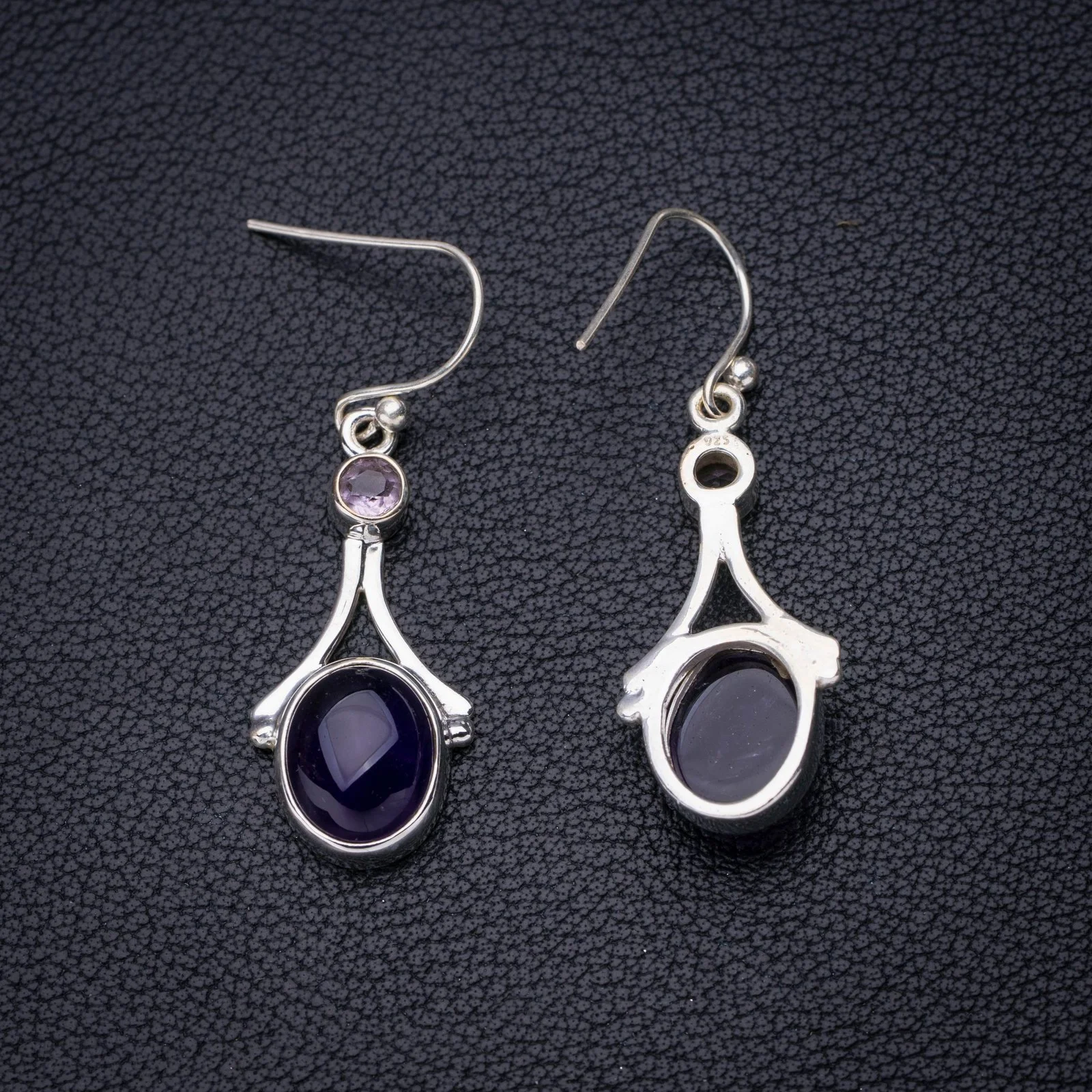 

StarGems Natural Amethyst Handmade 925 Sterling Silver Earrings 1.5" E6990