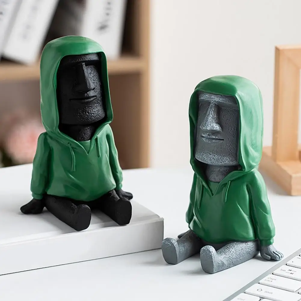 

Stable Lightweight Phone Mount Universal Easter Island Stone Statue Moai Desktop Phone Rack Ornament Wide Application