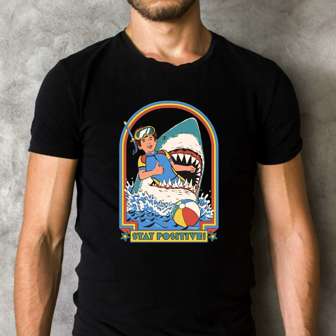 

Stay Positive Classic Black T-Shirt Horror Movie T-Shirt