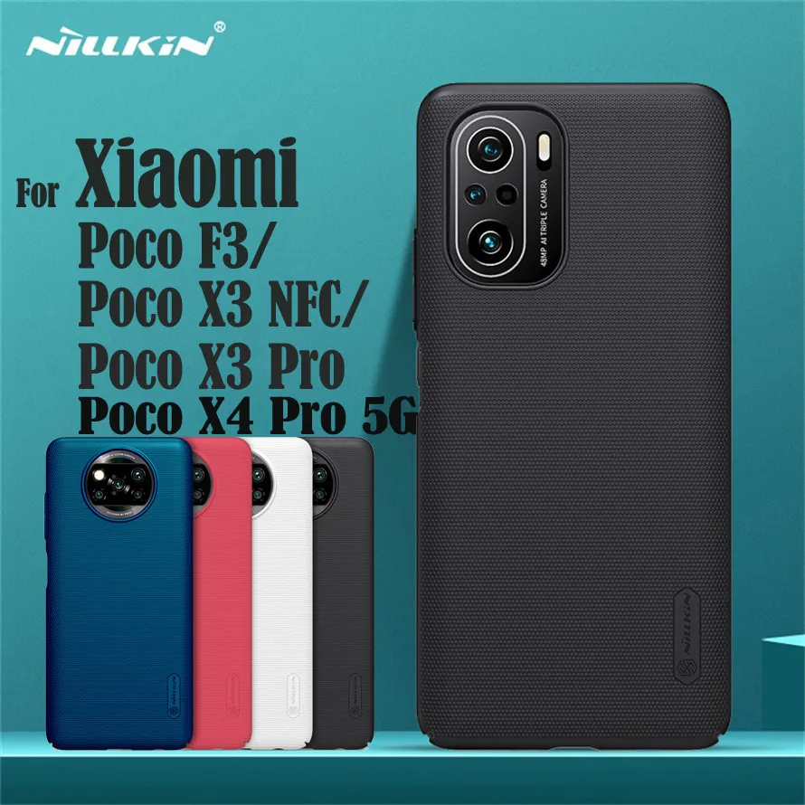 

For Xiaomi Poco F3 Poco X3 Pro X3 NFC Case Nillkin Frosted Shield Hard PC Phone Housing Protection Back Cover For Poco X4 Pro 5G