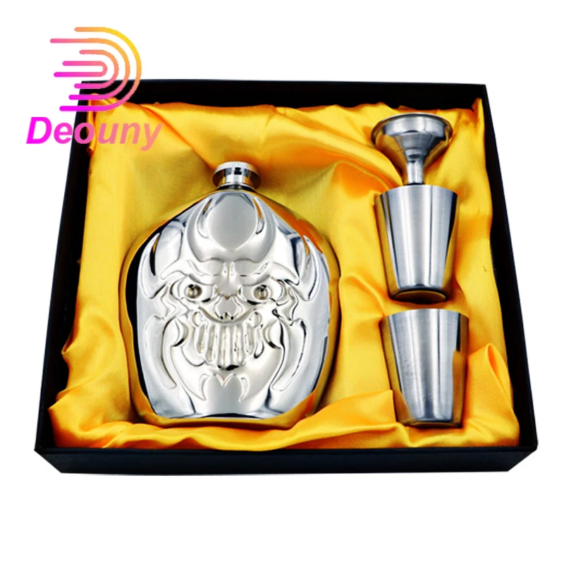 

DEOUNY 6 Oz Flasque Alcool Alkohol Bottle Mini Stainless Steel Whisky Bottle Personal Deities Ghost Metal Alcohol Hip Flask