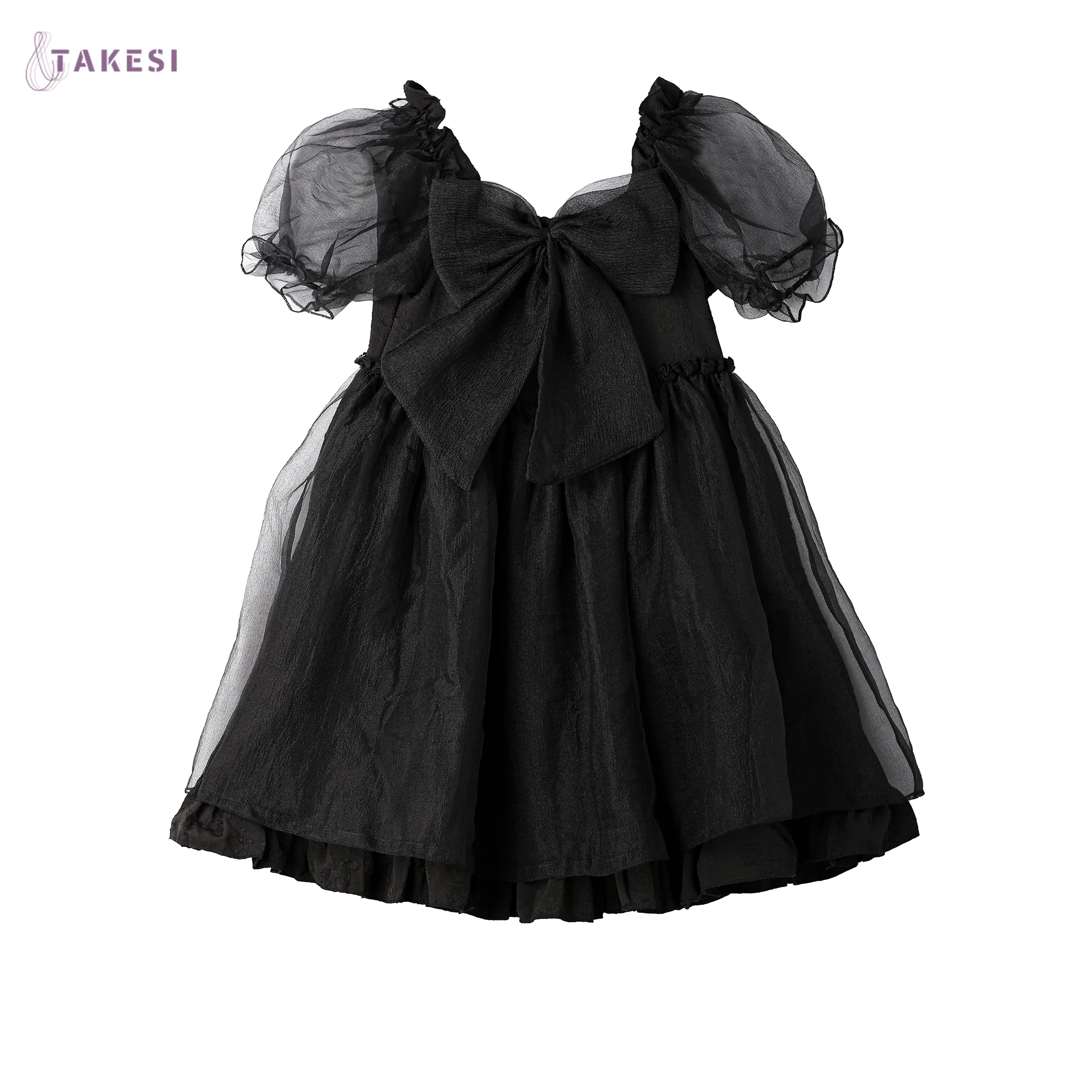 Платье принцессы с пышными рукавами и бантом в японском стиле |