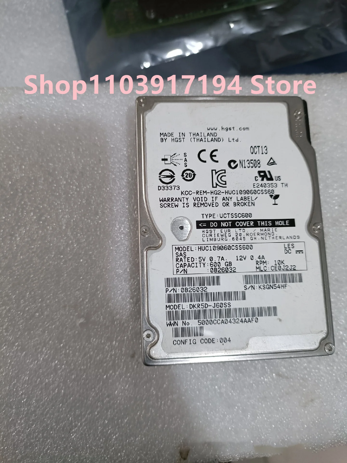 ДЛЯ HGST HUC 109060 CSS600 600 ГБ 2 5-дюймовый серверный жесткий диск 10K SAS