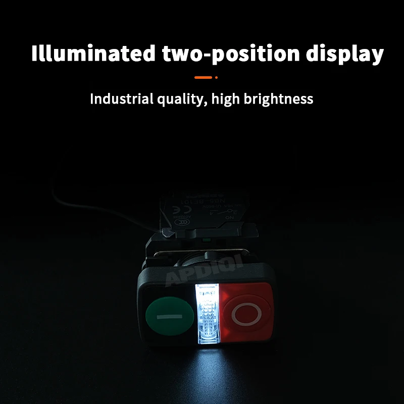 1 шт. XB5 с подсветкой плоская Кнопка высокого давления двумя кнопками мгновенный