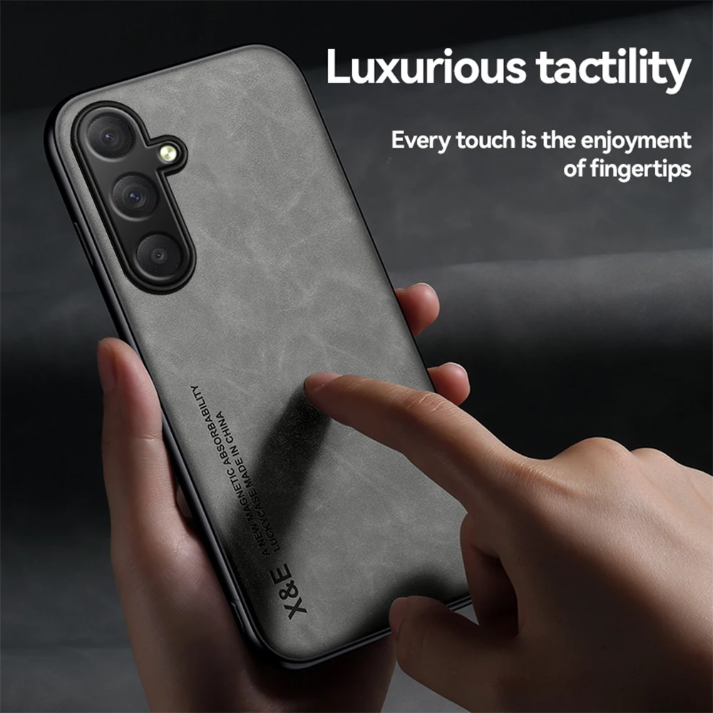 Автомобильный магнитный держатель кожаная задняя крышка для Samsung Galaxy M35 5G рамка