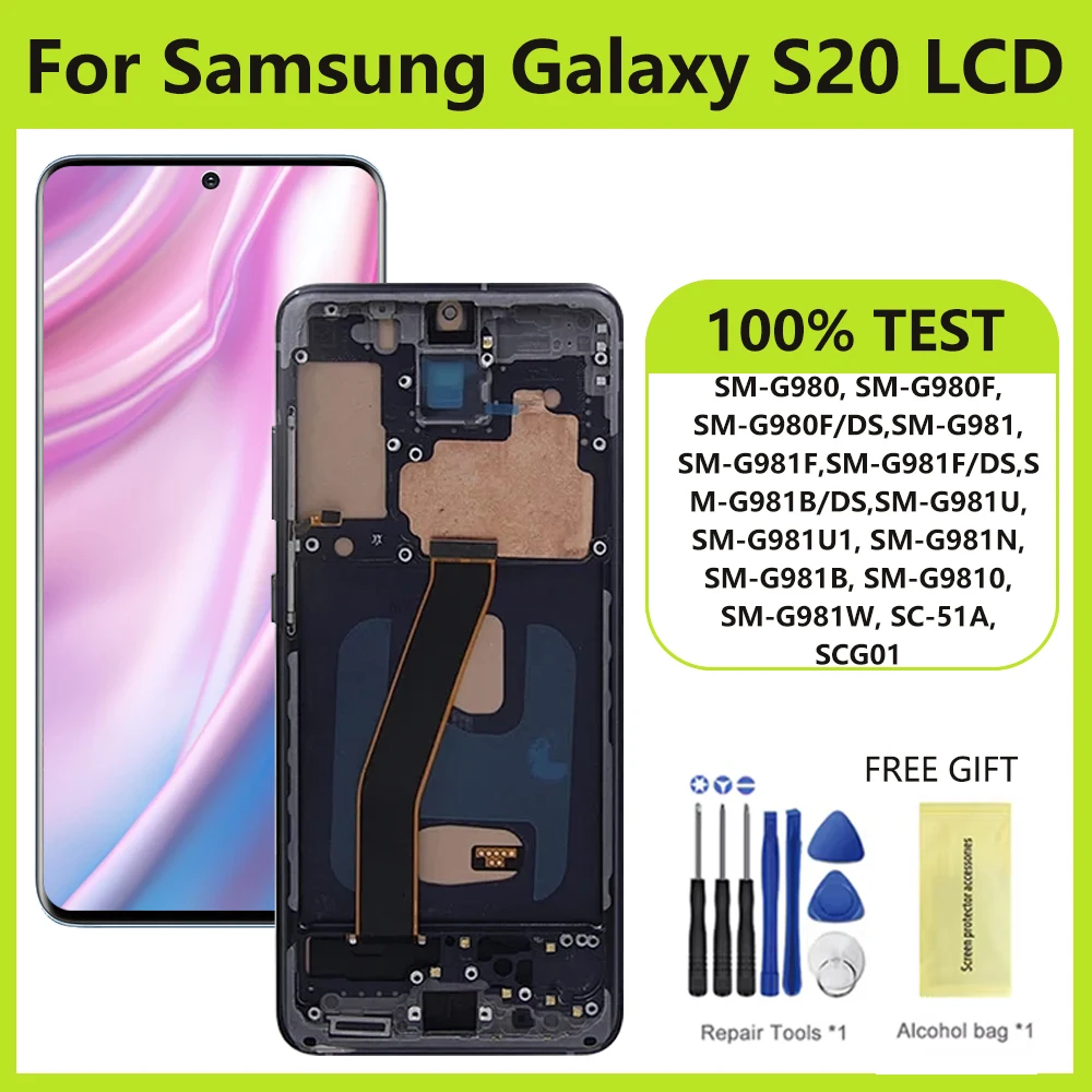 TFT S20 G981F Экран для Samsung Galaxy ЖК-дисплей G980 SM-G980F/DS Замена сенсорной панели