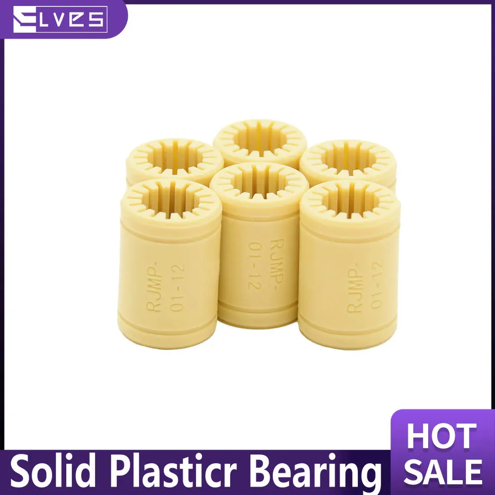 

ELVES 5pcs 3D Printer Solid Plasticr Bearing ID 6/8/10/12mm shaft Igus Drylin RJMP-01-06 RJMP-01-08 RJMP-01-10 RJMP-01-12