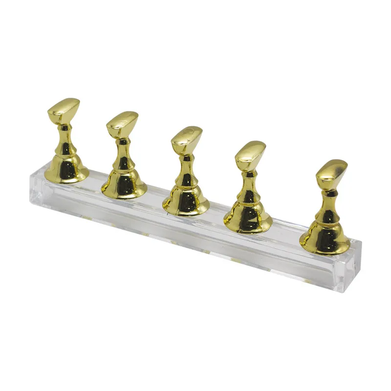 1 set magnetic nail holder practice display stand acrylic crystal showing shelf nail art tool 4 colors nail polish display stand free global shipping