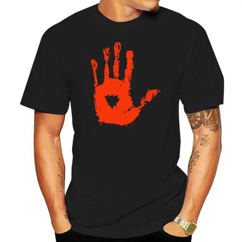 

Men High Quality Full Cotton Tops Sweatshirt Red Bloody Hand Palms T Shirt For Adult UK Big Size XXXL Blue Gray Tee Shirt