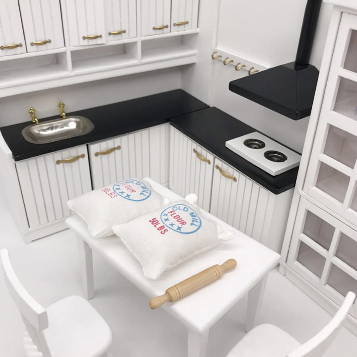

Miniatureaccessories Mini House Ornaments Furnitureutensils Cooking Rolling Pin Props Sack Flourdecoration Kitchenware
