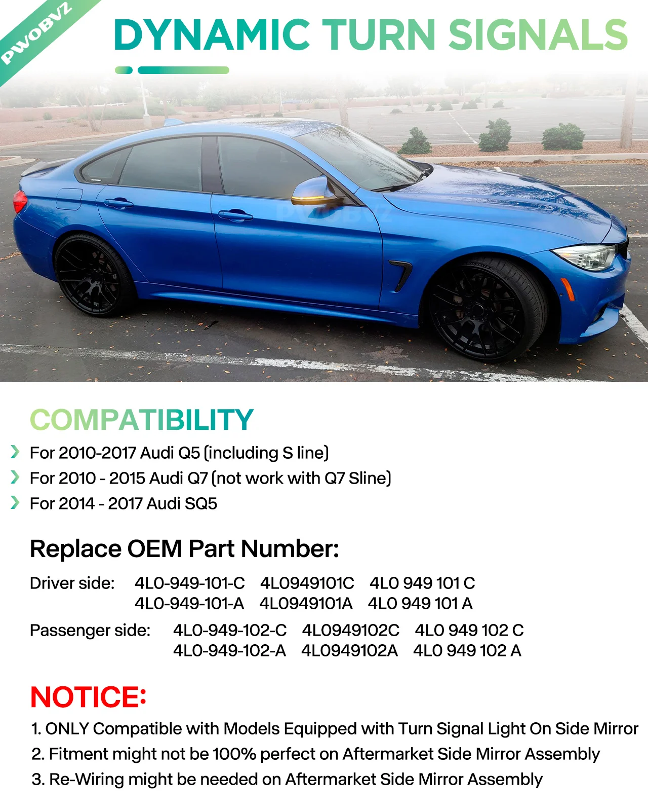 2 шт. мигалка для бокового зеркала автомобиля светодиодный динамический янтарный