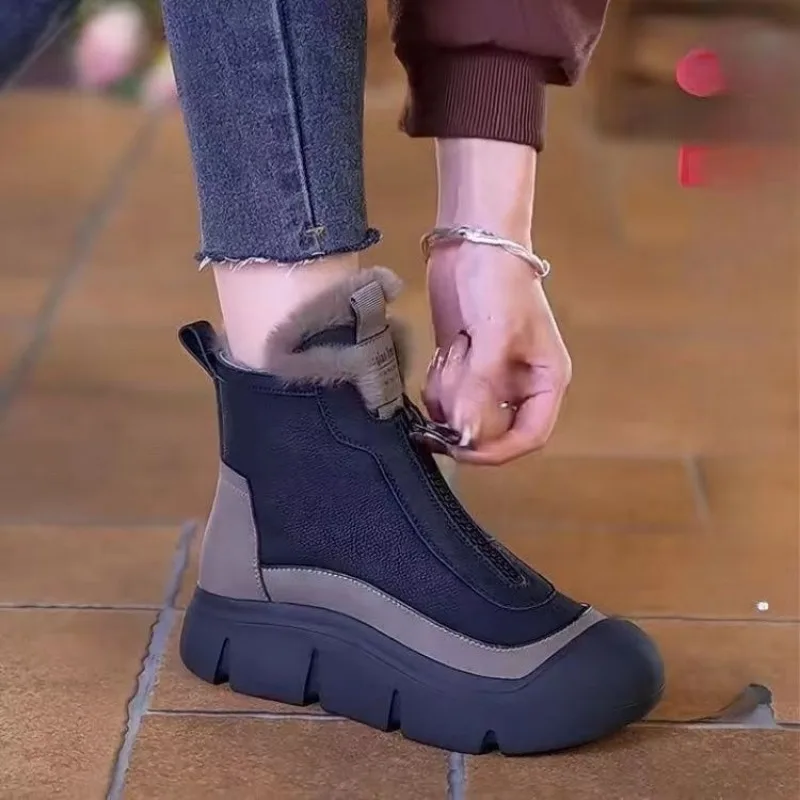 Женские ботинки Высококачественные на шнуровке Цветная вулканизированная обувь