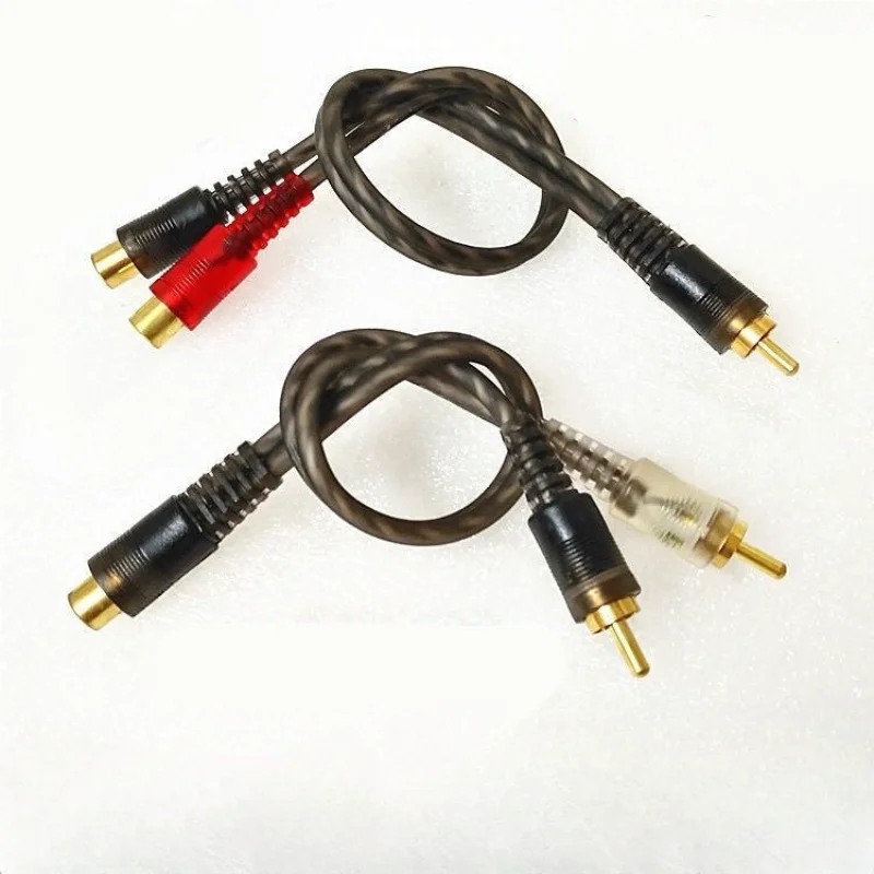 

DVD MP3 Player 2 RCA Male To 1 RCA Female OFC Cable 1 RCA Female To 2 RCA Male Y Splitter Cord for Car Audio System Subwoofer