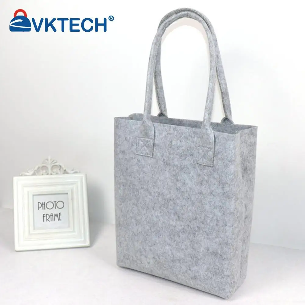 

Felt Storage Bags Solid Color Handbag Portable Reusable Small Portable Washable Travel Bag Shoulder Bag Wedding Party Favor New