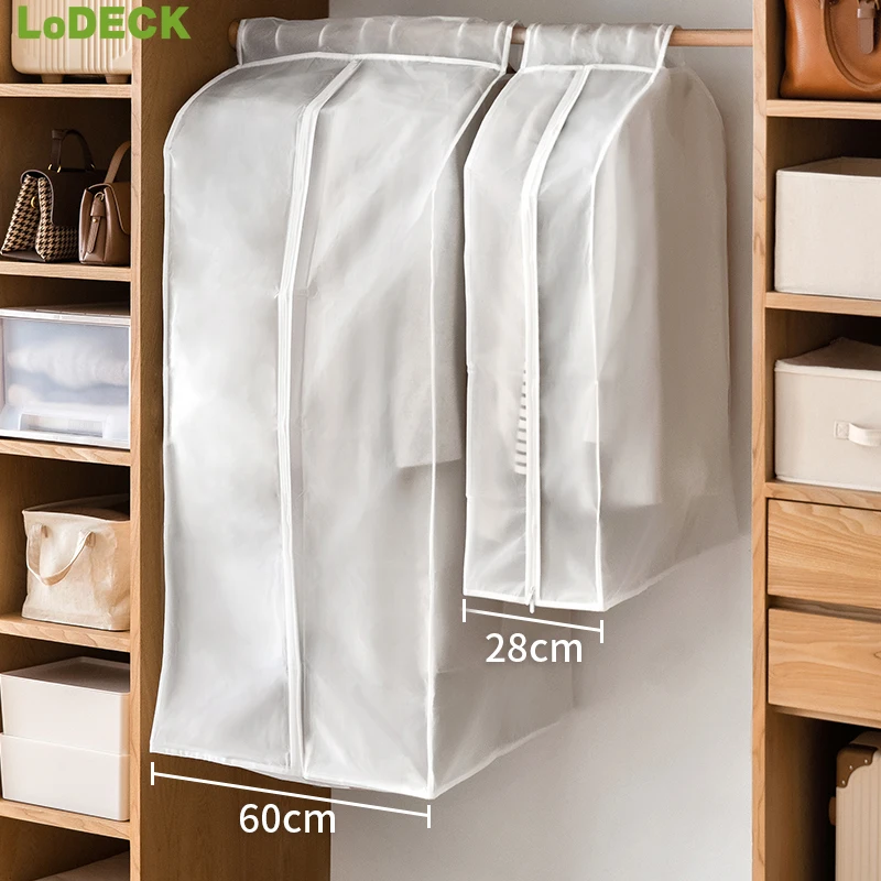 

Clothes Dust Cover Dustproof Garment Cloth Storage Waterproof Suit Coat Protector Storage Bag Hanging Organizer Wardrobe