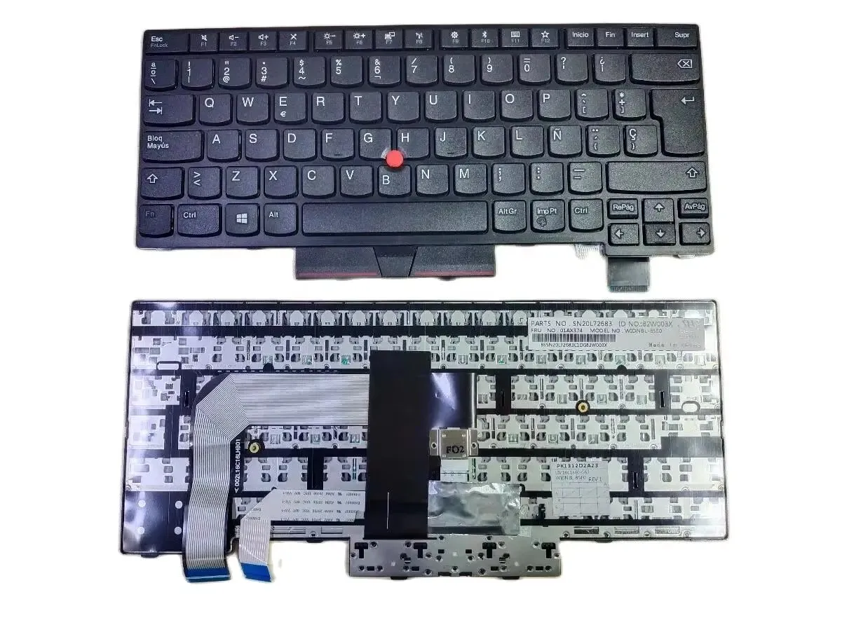 Клавиатура для Lenovo ThinkPad T470 T480 01HX459 01AX364 без подсветки испанская раскладка SP