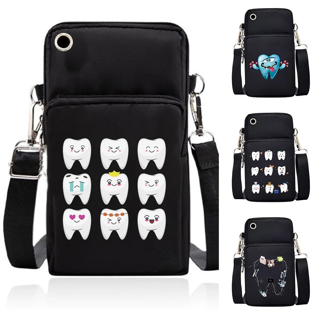 

Женская мини сумка через плечо с рисунком зубов, сумка через плечо, универсальная спортивная сумка на руку для Samsung/iphone/Huawei/Xiaomi Redmi