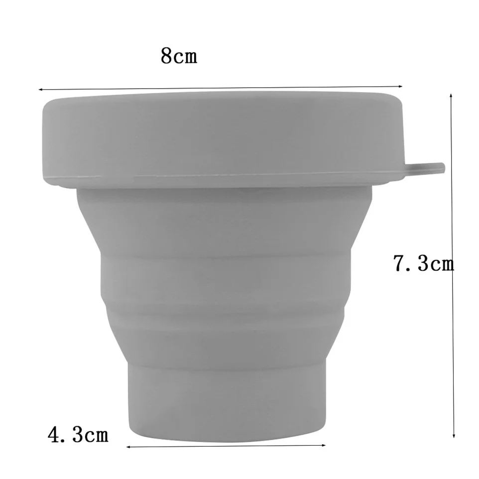 Portable Silicone Retractable Folding Cup with Lid Outdoor Telescopic Collapsible Drinking Cup Travel Camping Water Cup images - 6