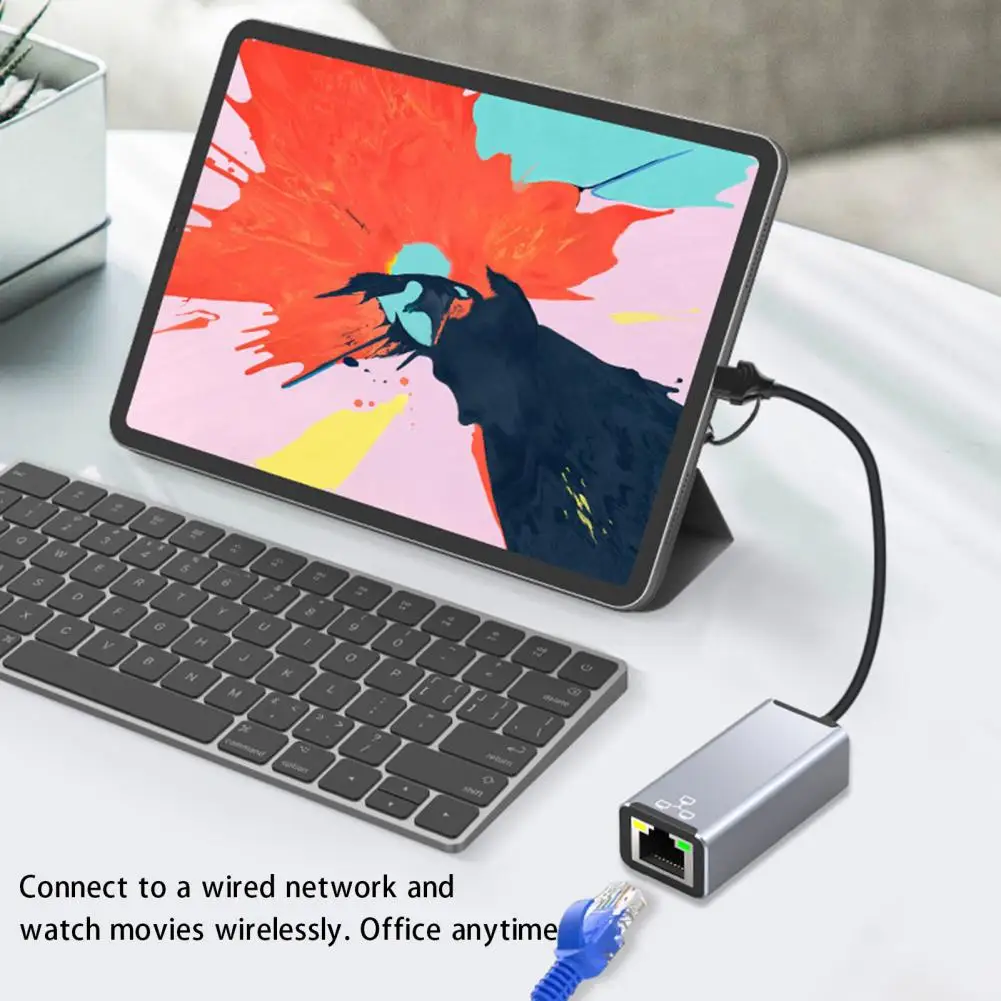 

Легкий компактный адаптер Ethernet Type-C USB к RJ45 сетевая карта адаптер LAN из алюминиевого сплава удобный для офиса