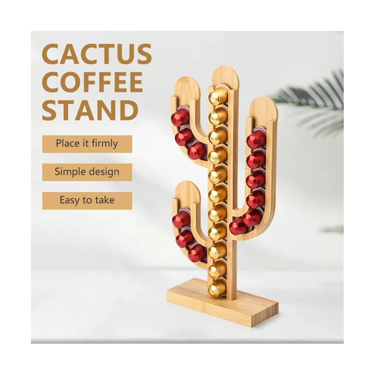 Бамбуковая вращающаяся подставка для хранения капсул кофе стенд держатель
