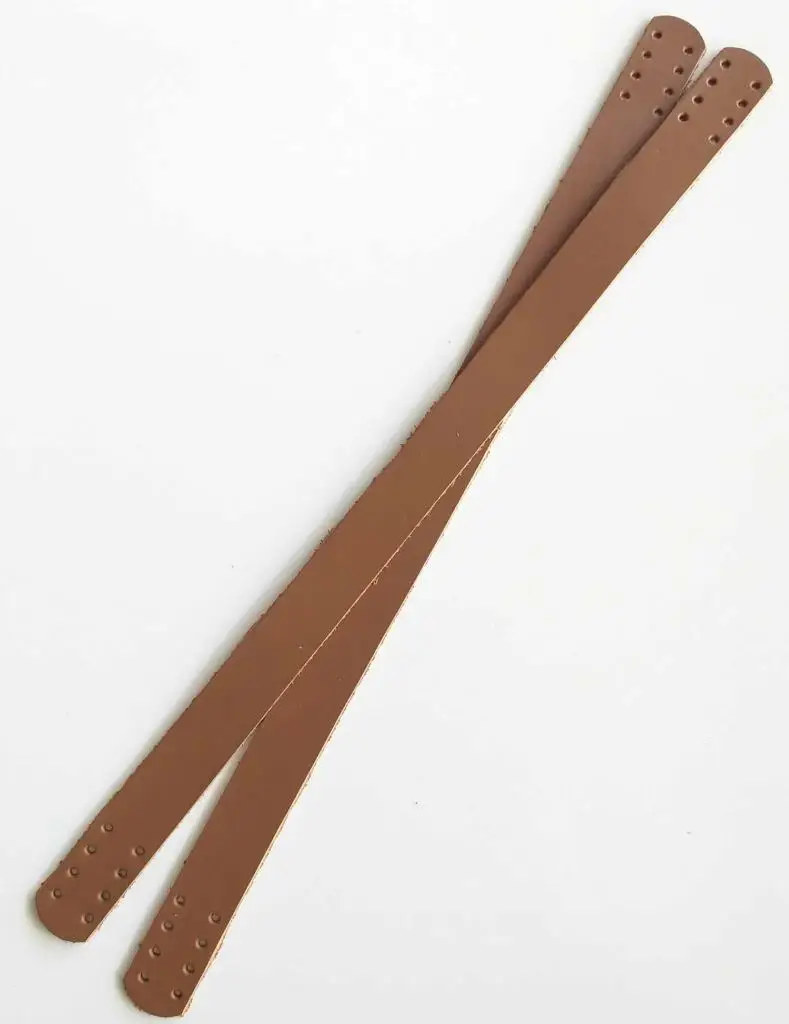 35x2 см Натуральная кожа с двойной ручкой молочный кофе | Дом и сад