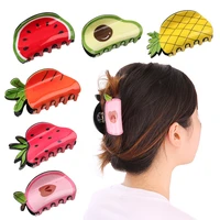 2022 spring sweet pink peach hair claws women headwear hair clip clamp crab barrettes cute fruit hairpin hair accessories