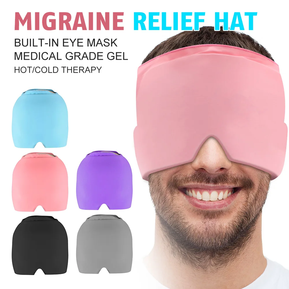 

Reusable Head Ice Pack Adjustable Gel Cold Pack Head Wrap Migraine Relief & Tension Headache Relief Migraine Cap Head Massager