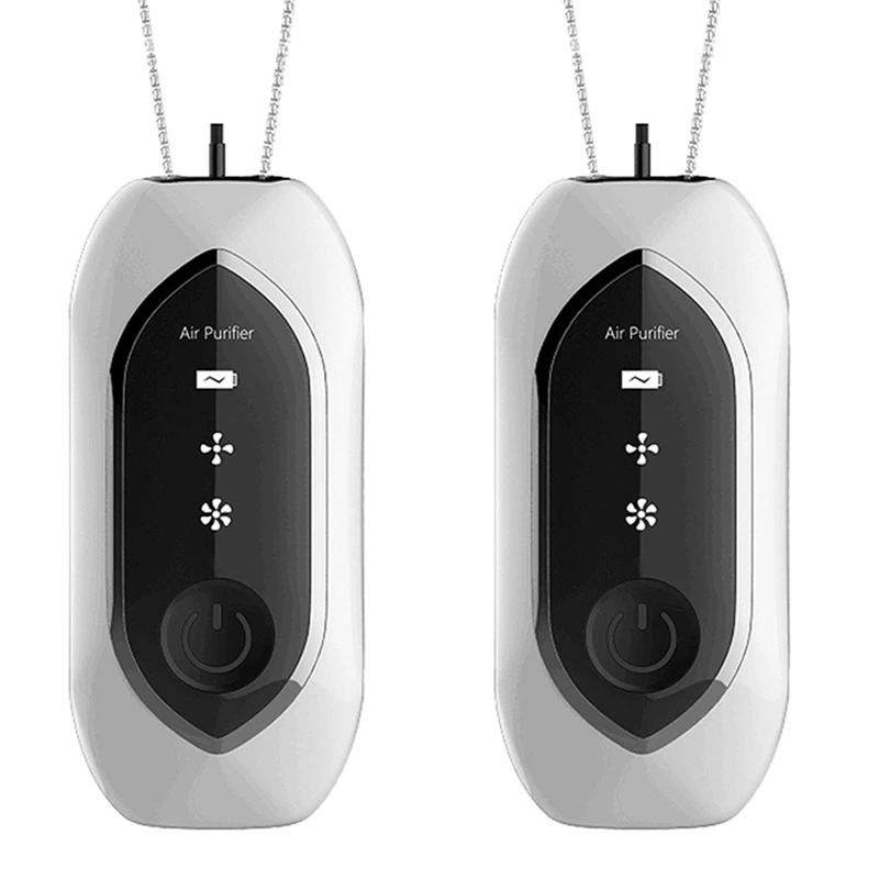 

2X Hanging Neck Air Purifier, Fashionable Personal Wearable Mini Portable Necklace Air Purifier Negative Ion Generator
