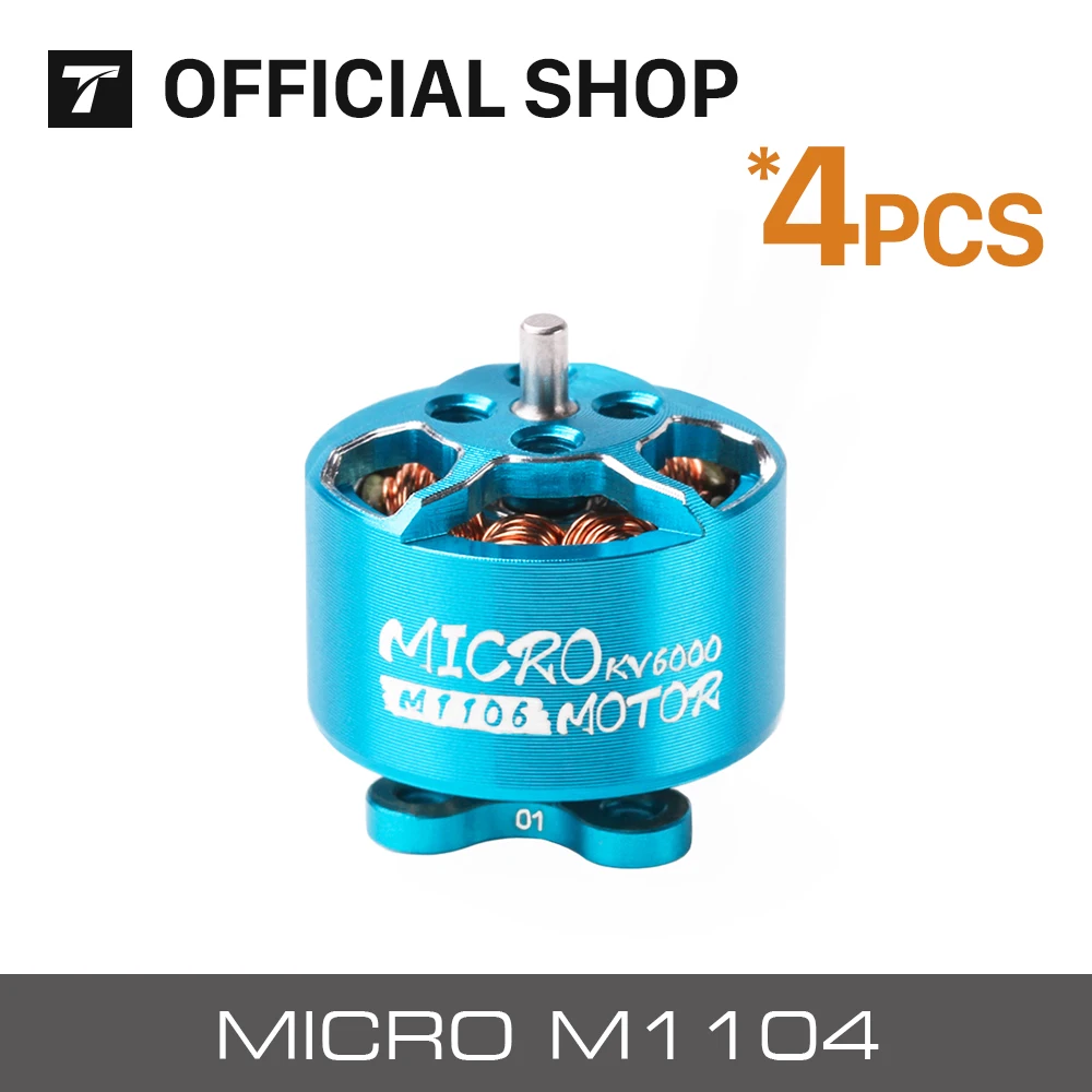 4 шт. T-motor MICRO M1104 KV7500 бесщеточный мотор с внешним ротором свободный стиль для FPV RC 90 мм 110 мм Дрон