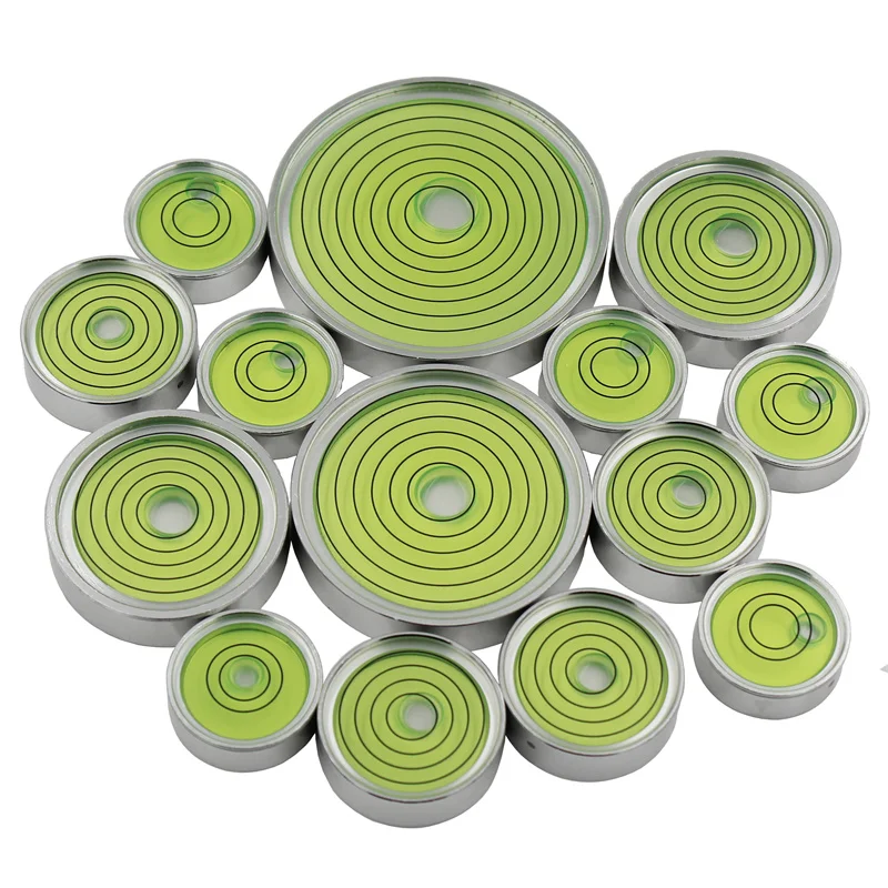 

Horizontal Bead Metal Round Universal Spirit Level Bubble Green in White Diameter 25mm-60mm 1Piece