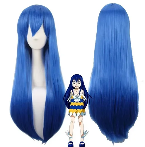 Женский парик для косплея Венди марвелл из аниме Фея хвост синие длинные прямые