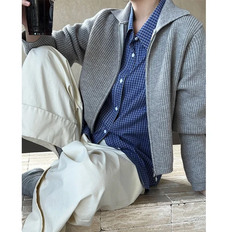 2024, женский вязаный свитер с отложным воротником, две молнии, короткие кардиганы с длинными рукавами, одежда, топы для женщин, свитер