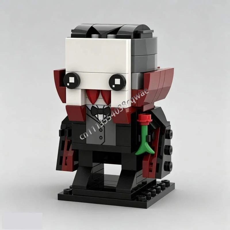 Фото Набор из 152 деталей: Классический персонаж-вампир Brickheadz, модель MOC, строительные блоки, DIY-конструктор, развивающая игрушка, коллекционный набор для демонстрации, подарки на праздники №2