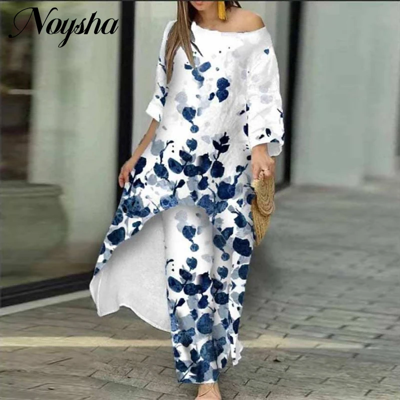 

Summer Outfits for Women 2023 Female Elegant Chic Women's Suit Spring Lady Fashion O-Neck Long Top T-Shirt Pants Two-piece Set