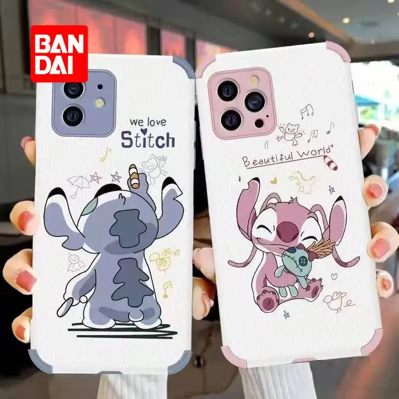 

Bandai Disney Couple Phone Case for IPhone 13 13Pro 12 12Pro 11 Pro X XS Max XR 7 8 Plus Cartoon Cover Trend Kawaii Soft Fundas