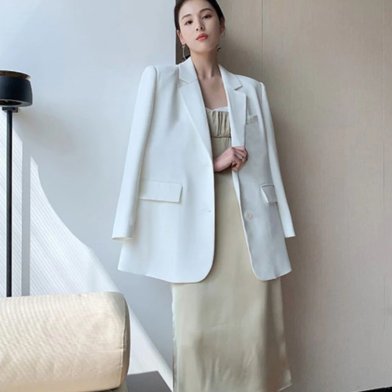 Женский белый пиджак новинка 2022 Корейская версия Свободный Повседневный